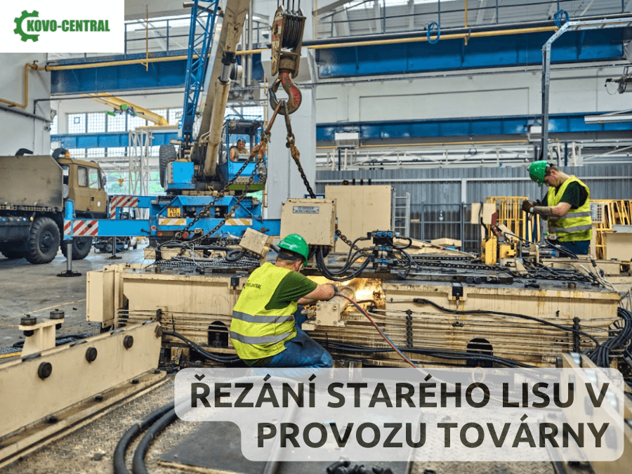 Likvidace strojů a řezání kovových konstrukcí kyslíko-acetylenovým plamenem v podání likvidační firmy Kovo-Central s.r.o.